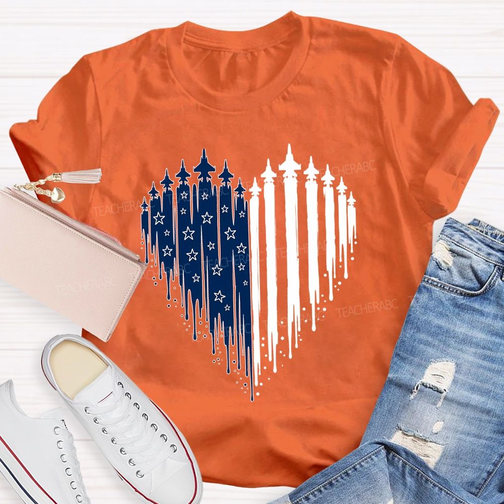 American Free And Stars In My Heart Teacher T-shirt