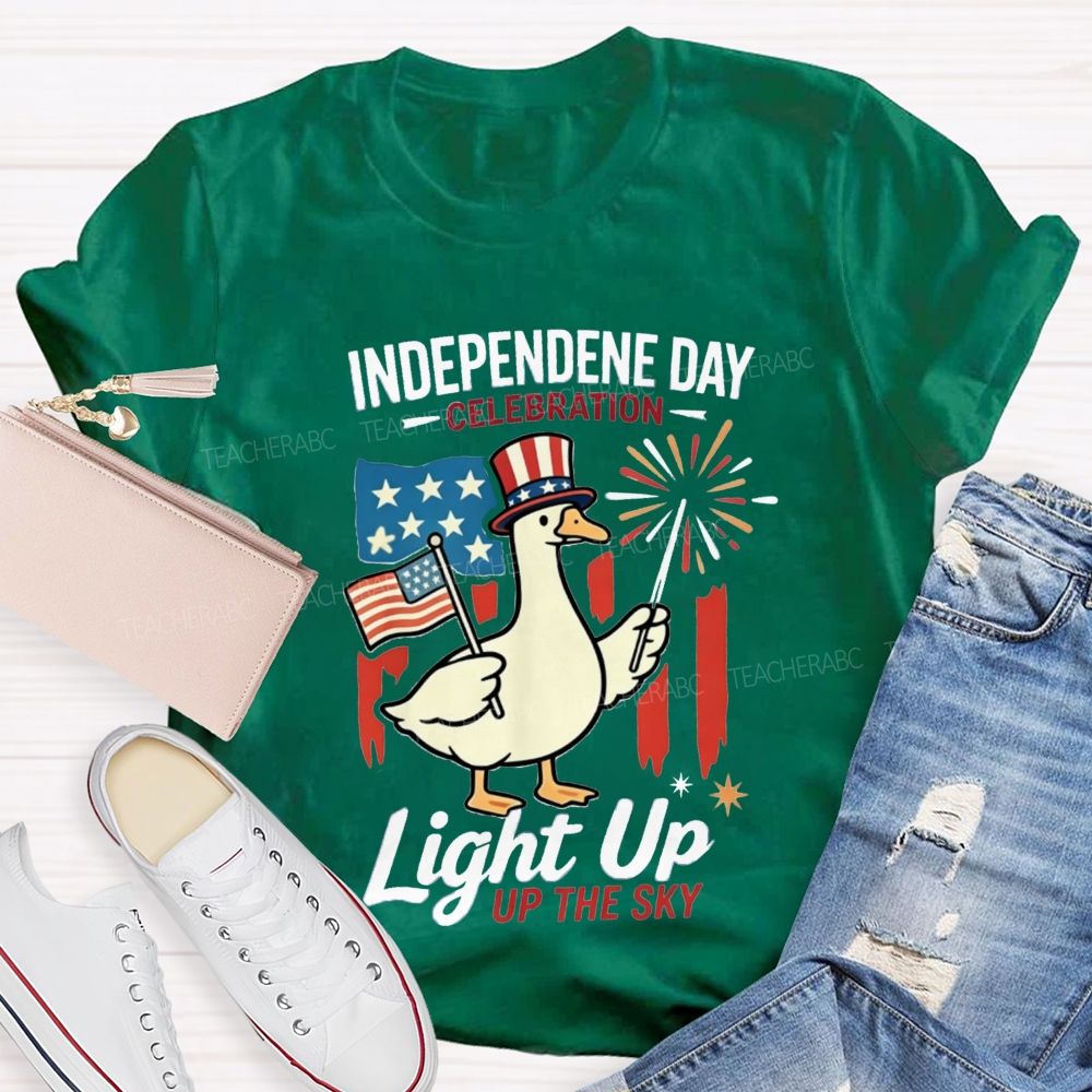 Independence Day Celebration Light Up Up The Sky Teacher T-shirt