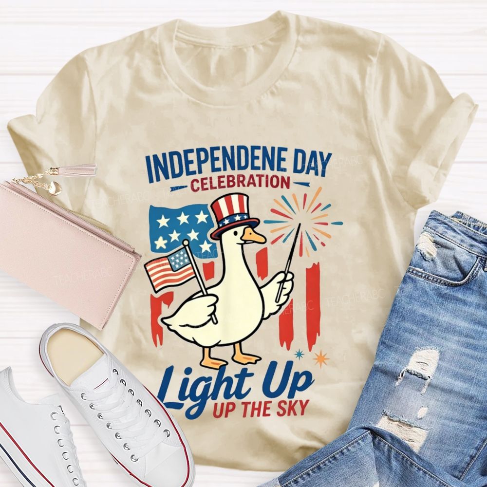 Independence Day Celebration Light Up Up The Sky Teacher T-shirt