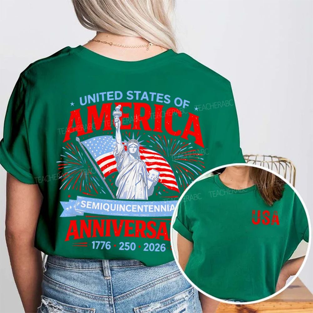 United States Of America Double Printed T-shirt