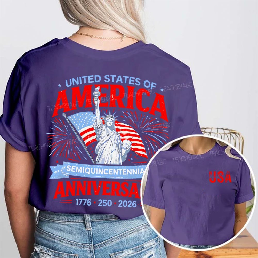United States Of America Double Printed T-shirt