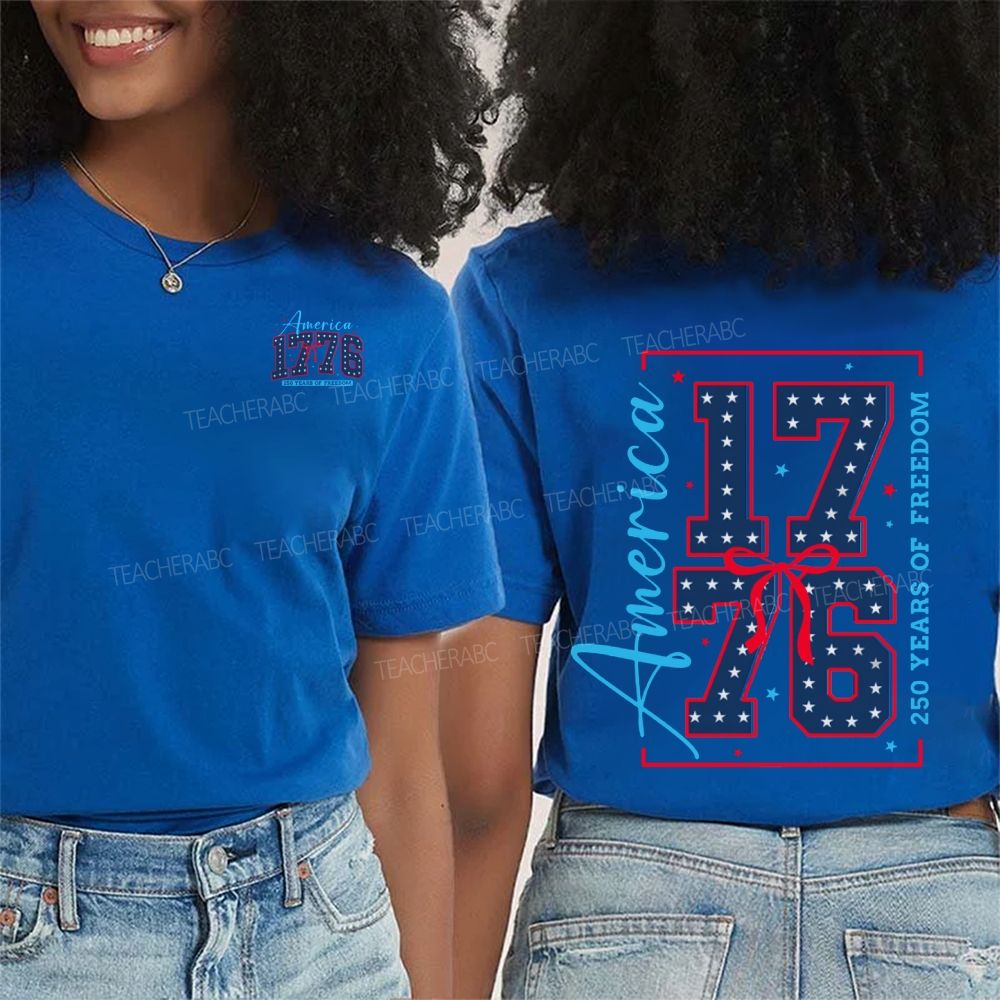 America 1776 And 250 Years Of Freedom Double Printed T-shirt