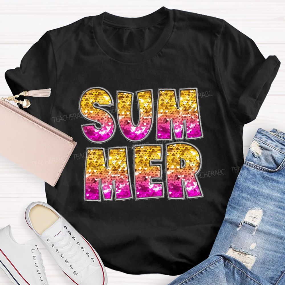 Glitter Summer Teacher T-shirt
