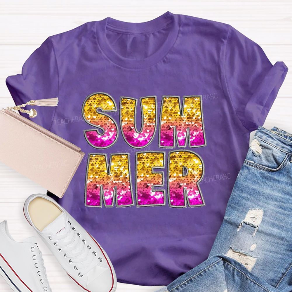 Glitter Summer Teacher T-shirt
