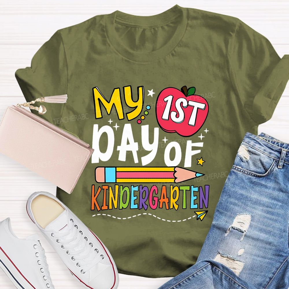 Personalized Grade My 1st Day Of Kindergarten Teacher T-shirt