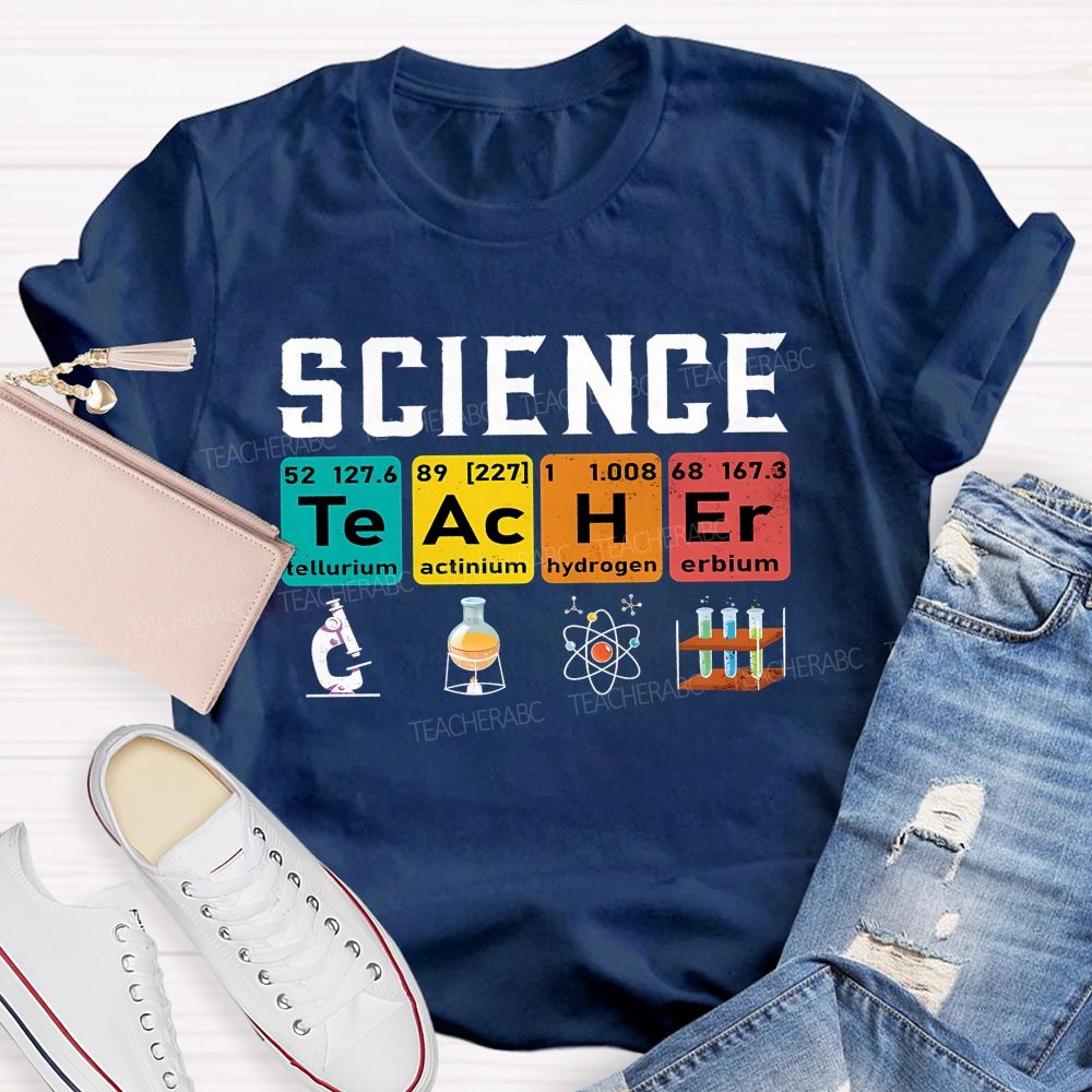 Science Teacher Spelled With Elements Teacher T-shirt