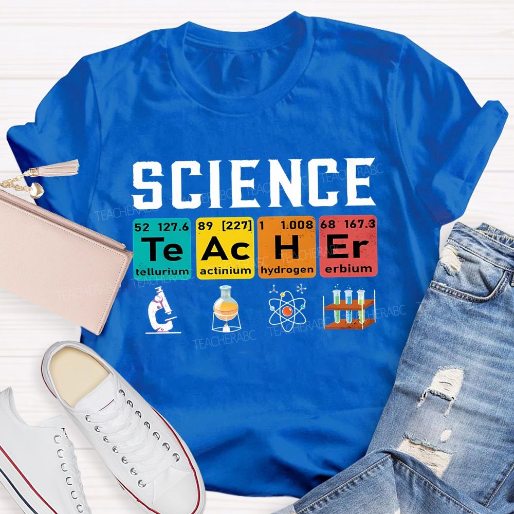 Science Teacher Spelled With Elements Teacher T-shirt