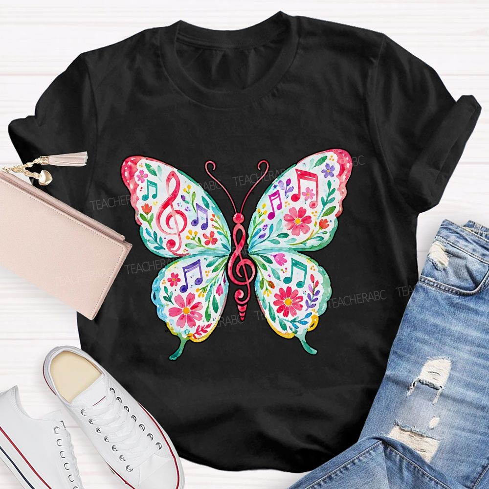 Music Teacher Heart Full Of Melody Teacher T-shirt