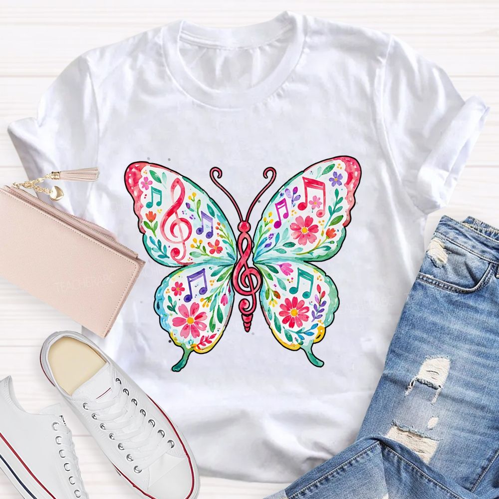 Music Teacher Heart Full Of Melody Teacher T-shirt