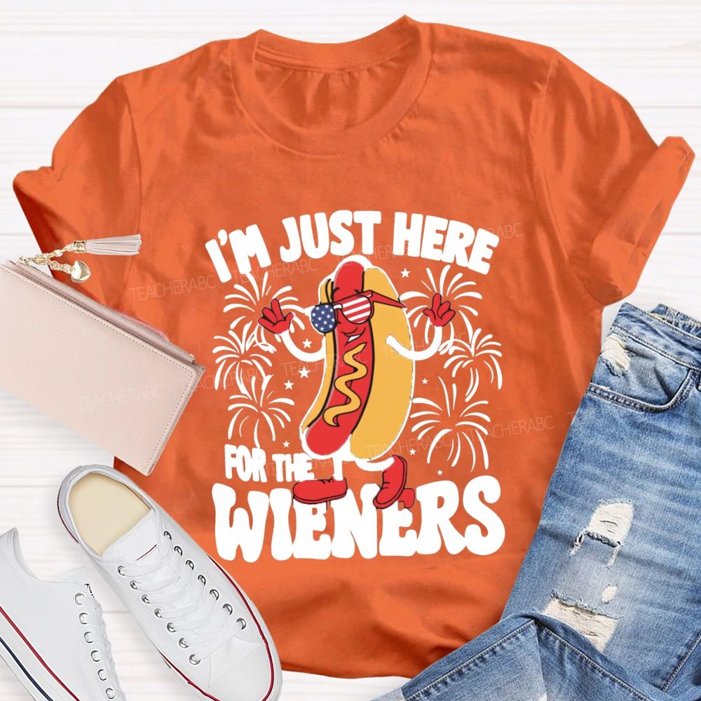 I'm Just Here For The Wieners Teacher T-shirt