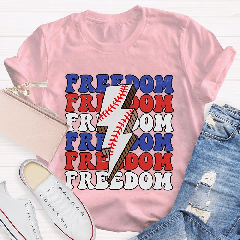 Freedom Red Blue White Teacher T-shirt