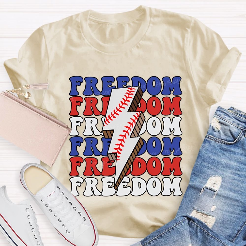 Freedom Red Blue White Teacher T-shirt