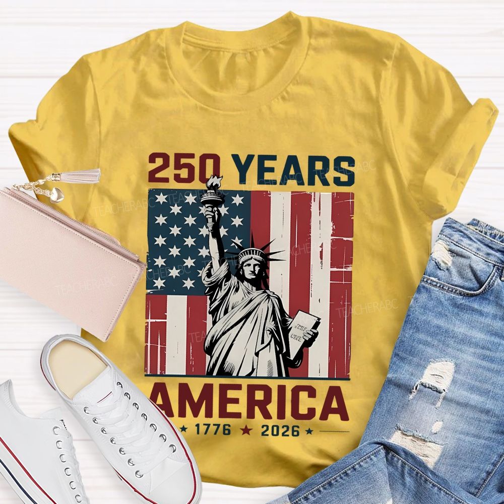 250 Years American USA Flag Teacher T-shirt