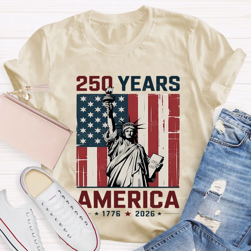 250 Years American USA Flag Teacher T-shirt