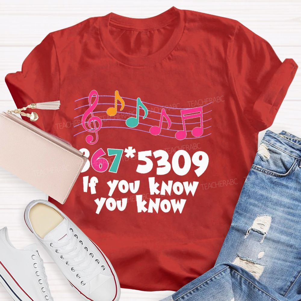 If You Know You Know Colorful Letters Teacher T-shirt