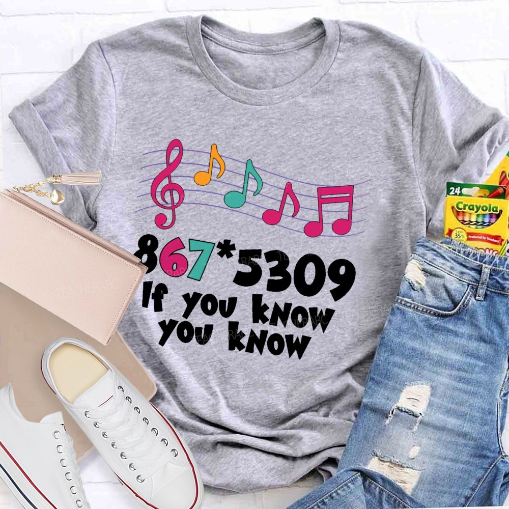 If You Know You Know Colorful Letters Teacher T-shirt