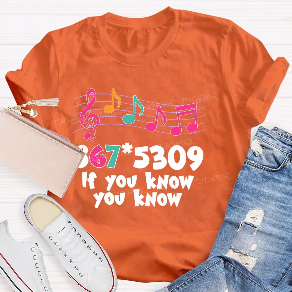 If You Know You Know Colorful Letters Teacher T-shirt