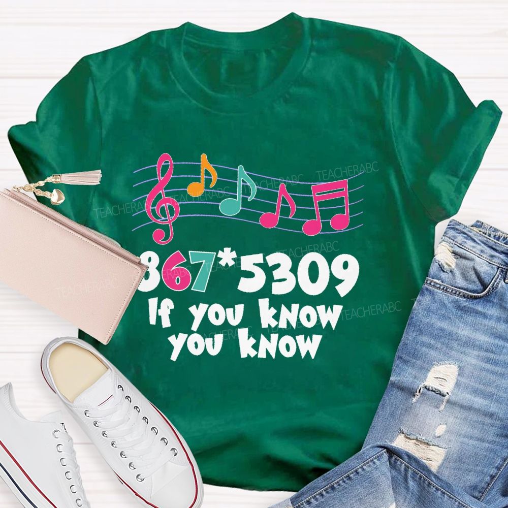 If You Know You Know Colorful Letters Teacher T-shirt