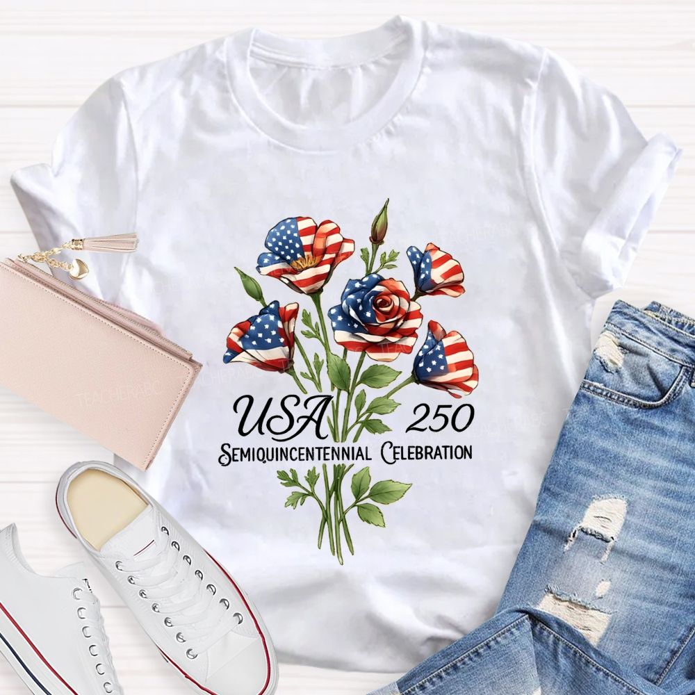 Usa 250th Semiquincentennial Celebration Teacher T-shirt