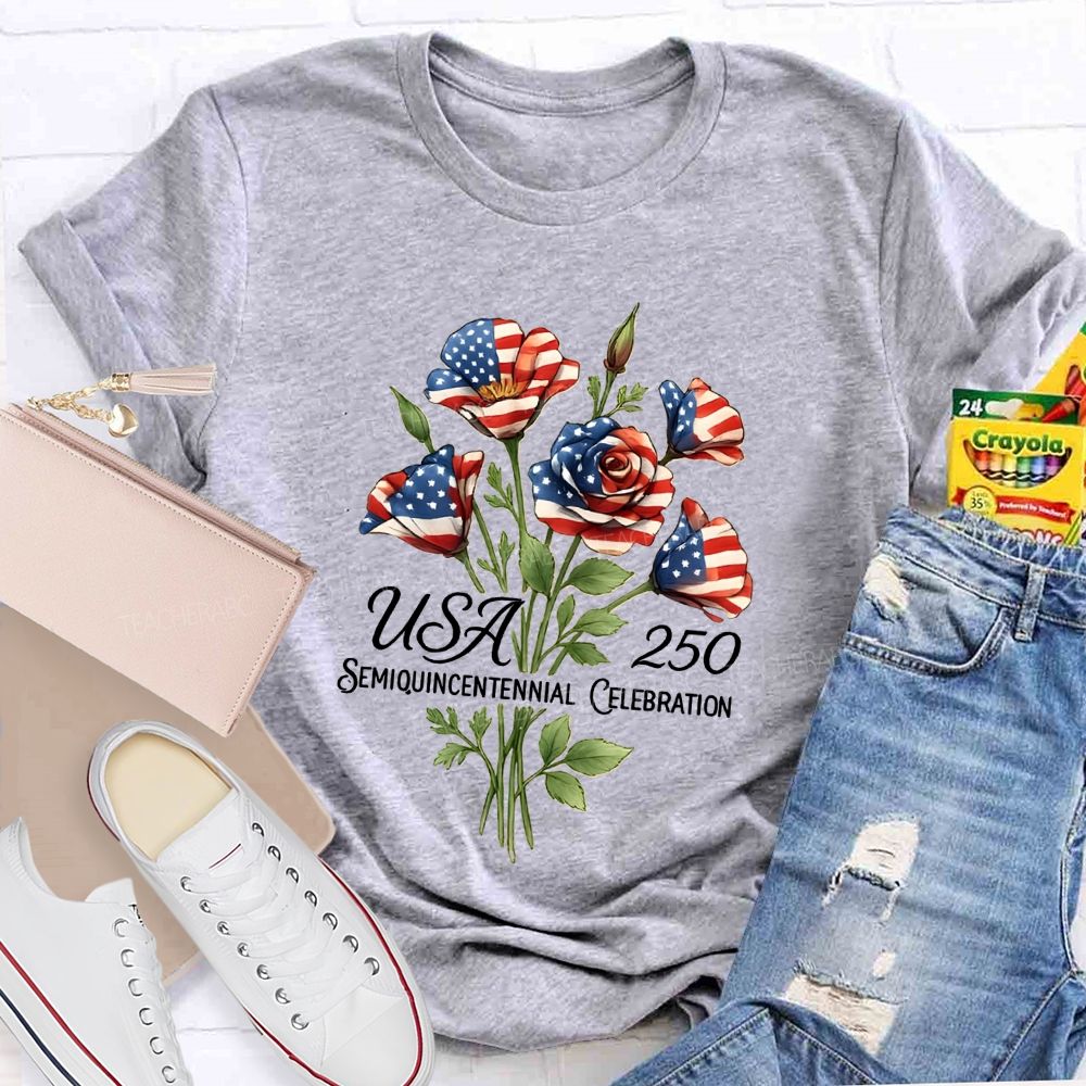 Usa 250th Semiquincentennial Celebration Teacher T-shirt