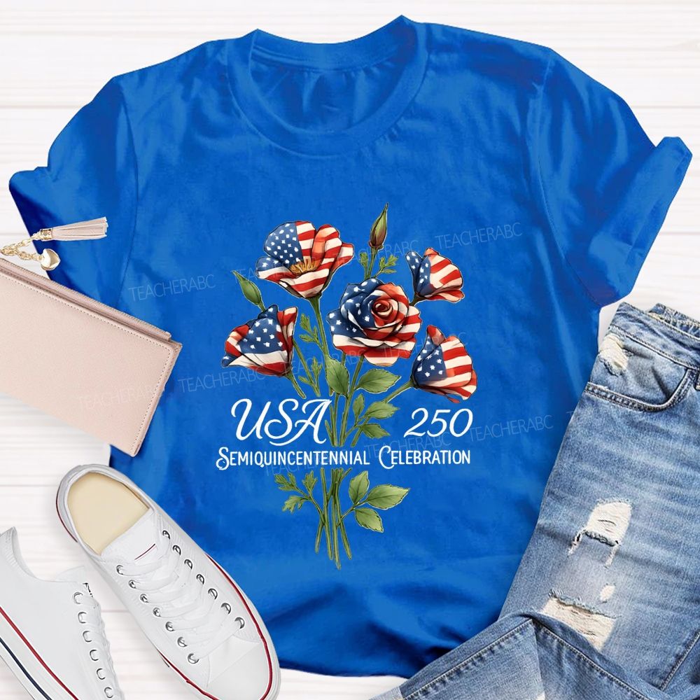 Usa 250th Semiquincentennial Celebration Teacher T-shirt