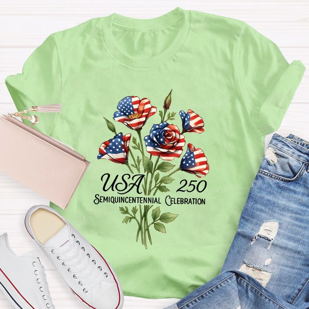 Usa 250th Semiquincentennial Celebration Teacher T-shirt