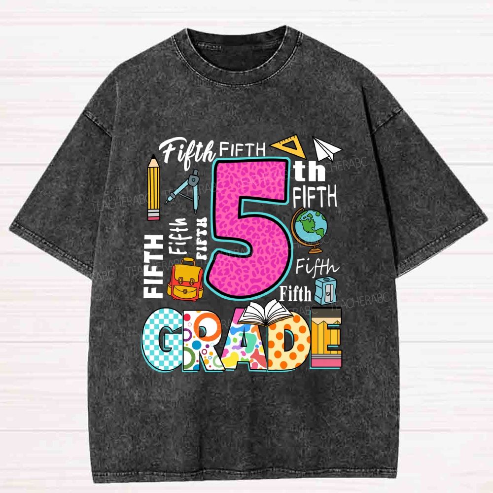 Personalized Grade Pink Leopard Washed T-shirt