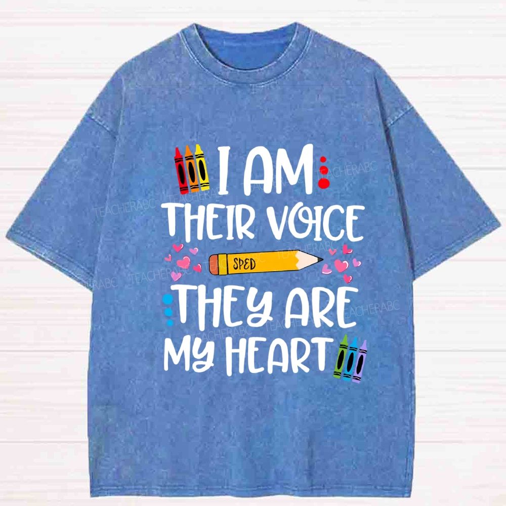 I Am Their Voice They Are My Heart Washed T-Shirt