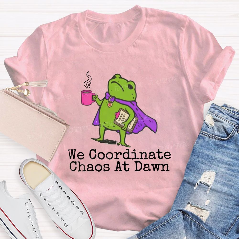 We Coordinate Chaos At Down Front Office Teacher T-shirt