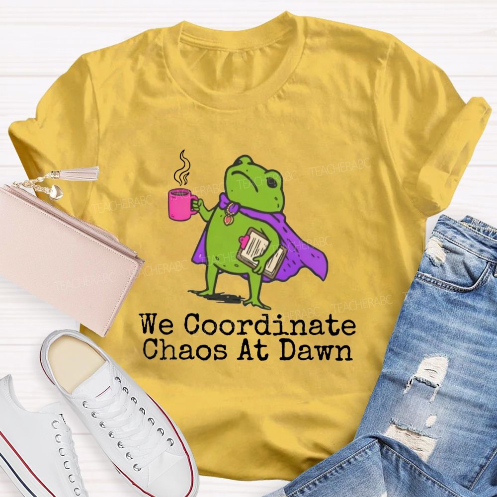 We Coordinate Chaos At Down Front Office Teacher T-shirt
