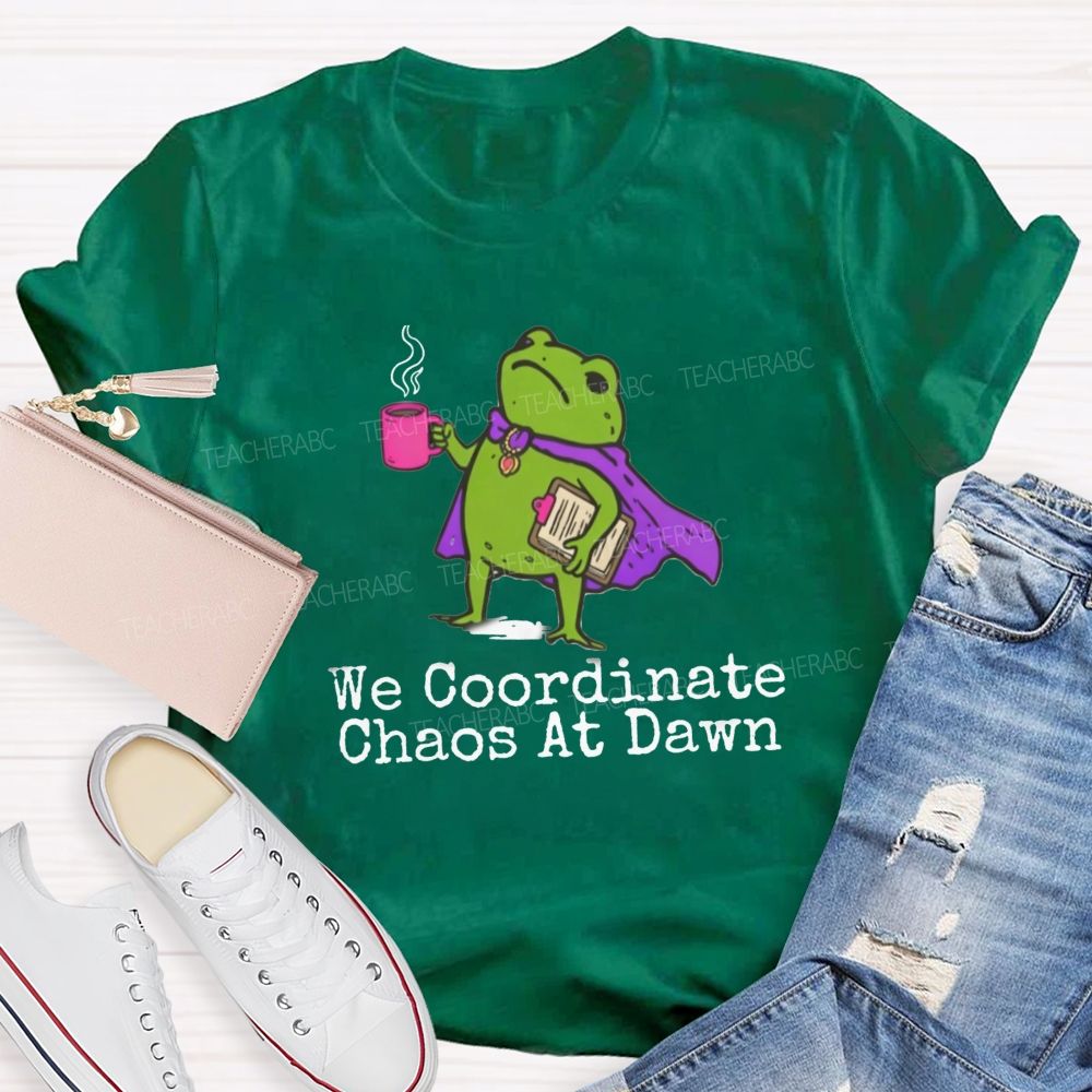 We Coordinate Chaos At Down Front Office Teacher T-shirt