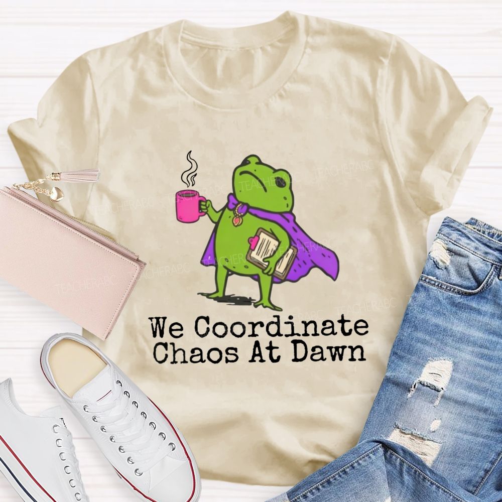 We Coordinate Chaos At Down Front Office Teacher T-shirt