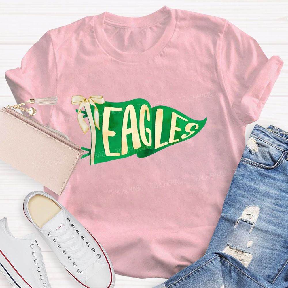 Personalized Mascot Pink Flag Teacher T-shirt