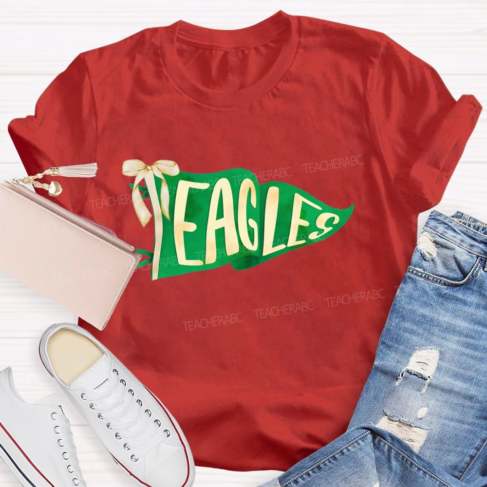 Personalized Mascot Pink Flag Teacher T-shirt