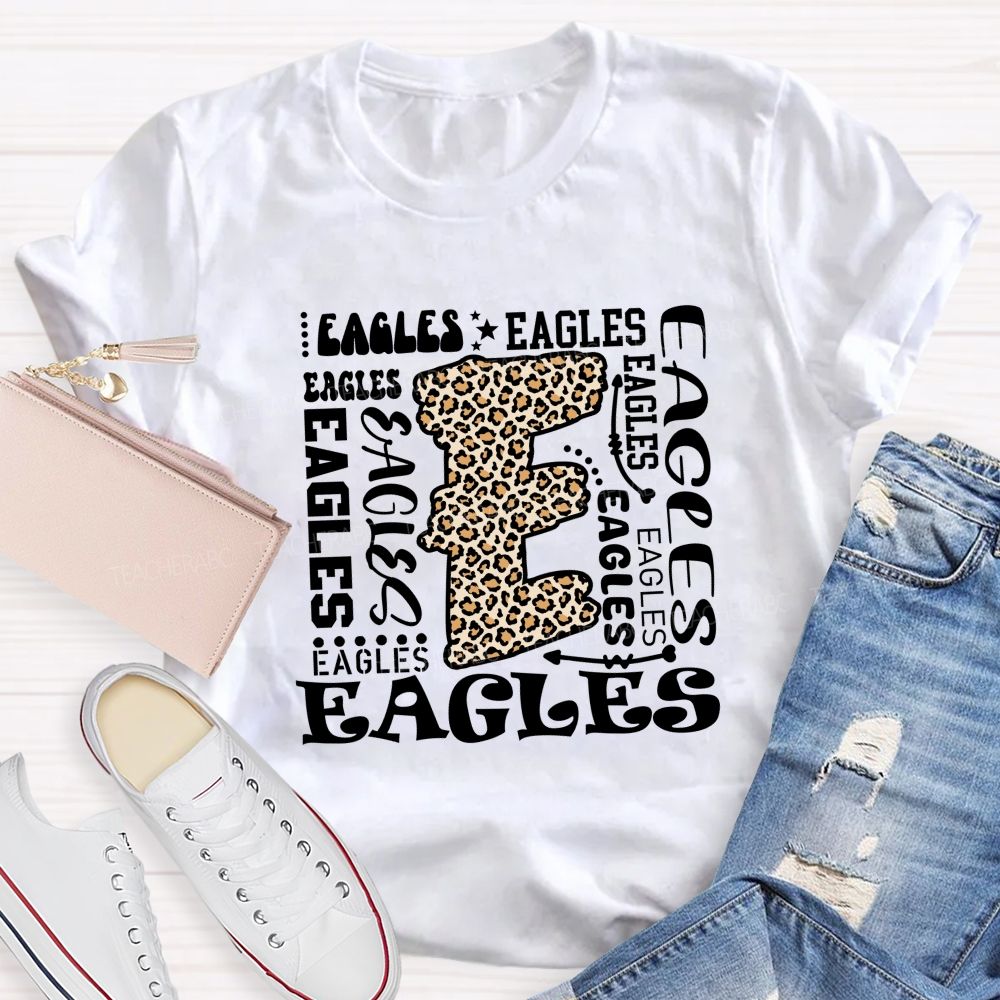 Personalized Mascot Leopard Letter Teacher T-shirt