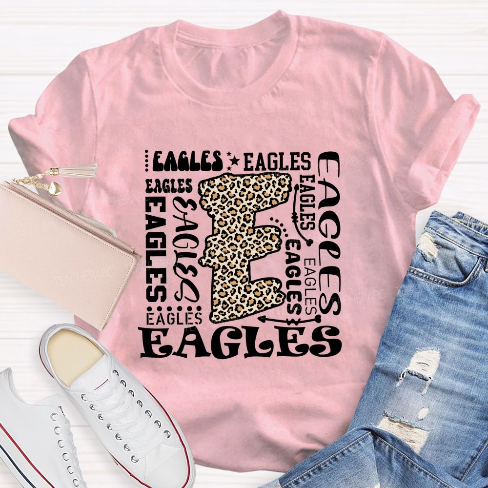 Personalized Mascot Leopard Letter Teacher T-shirt