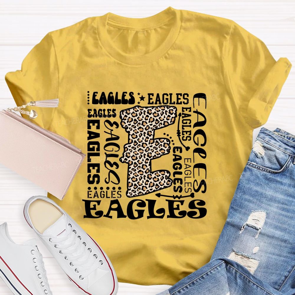 Personalized Mascot Leopard Letter Teacher T-shirt