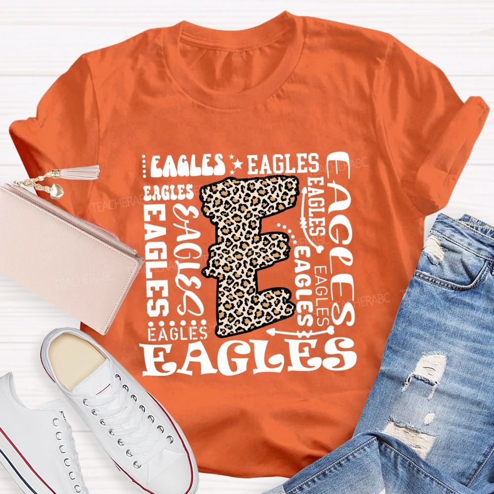 Personalized Mascot Leopard Letter Teacher T-shirt