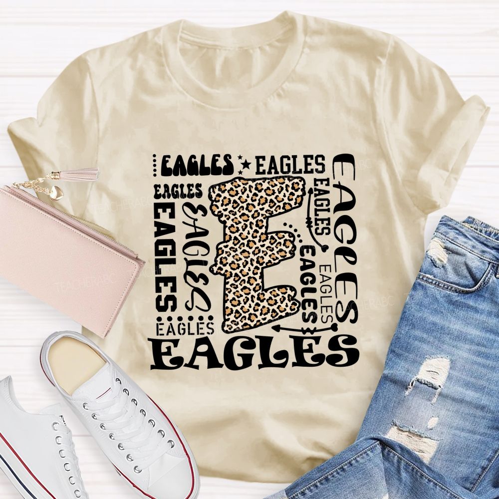 Personalized Mascot Leopard Letter Teacher T-shirt