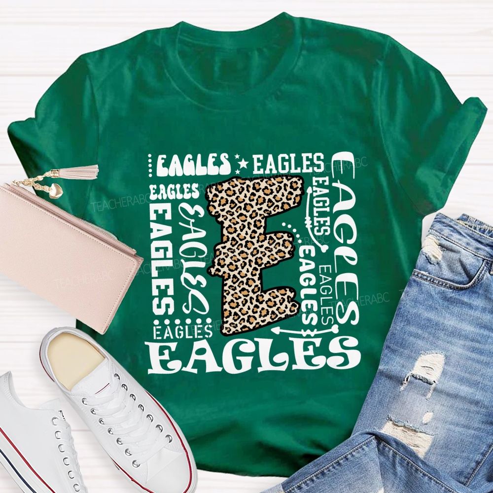 Personalized Mascot Leopard Letter Teacher T-shirt