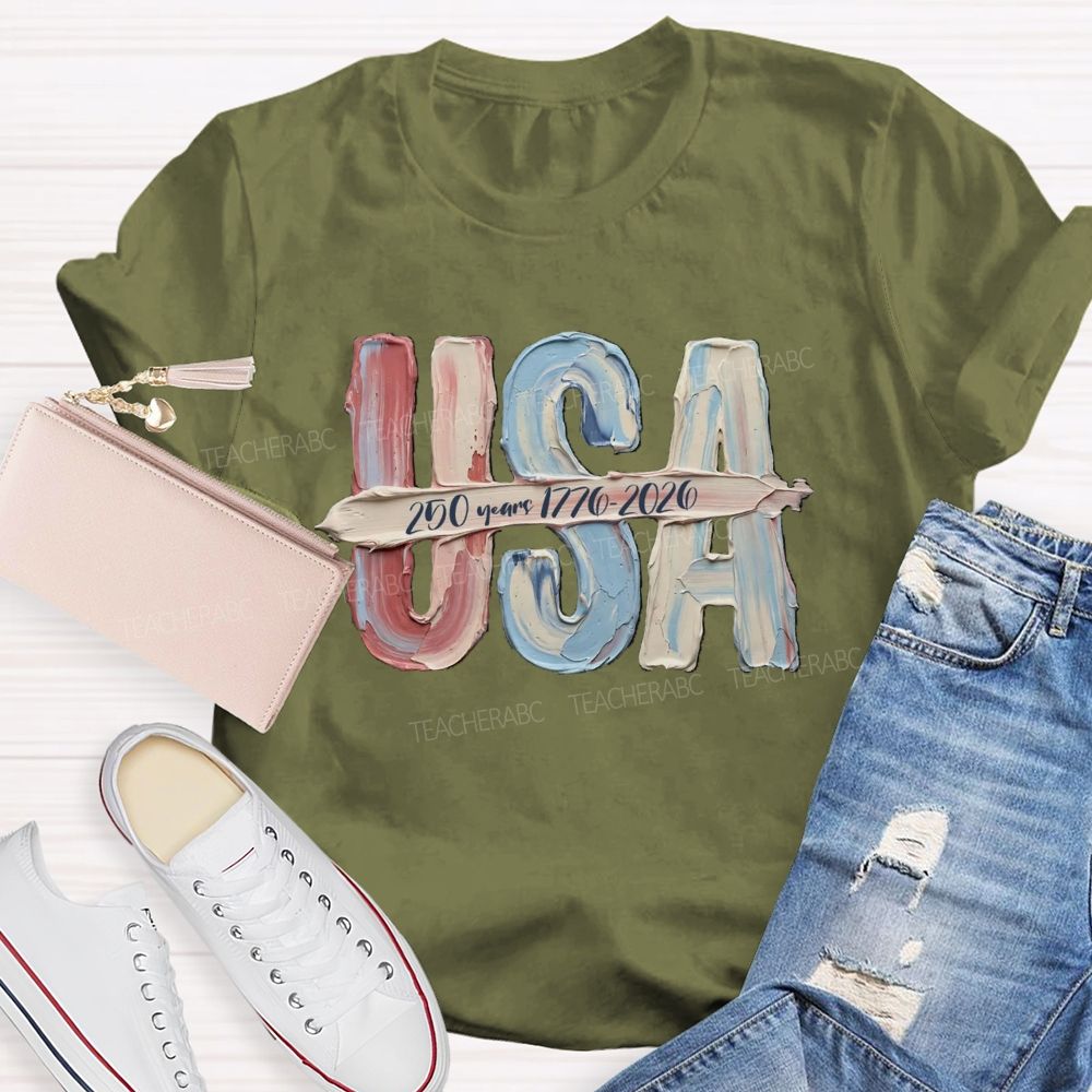 USA 250 Years 1776-2026 Teacher T-shirt