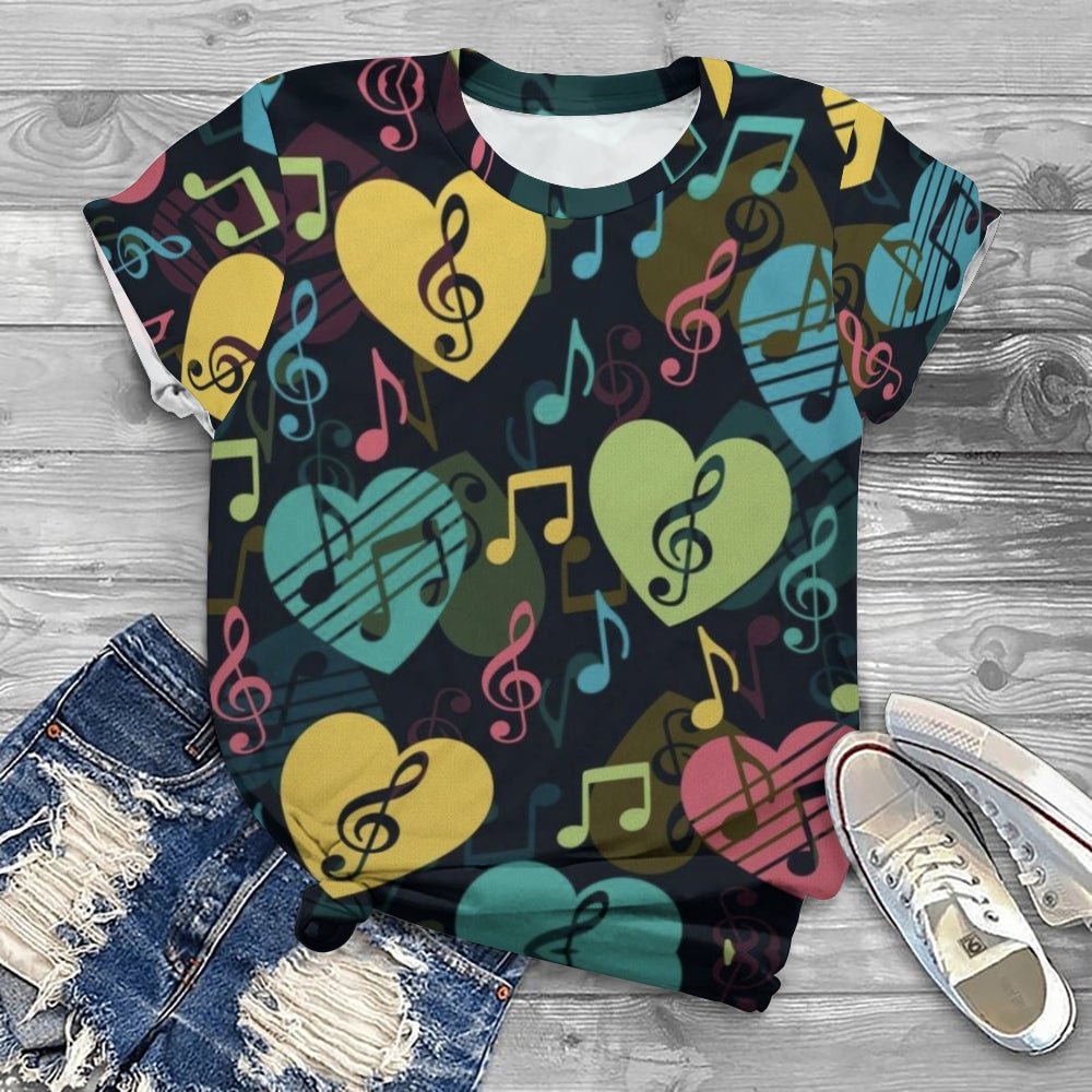 Music Notes Heart T-shirt