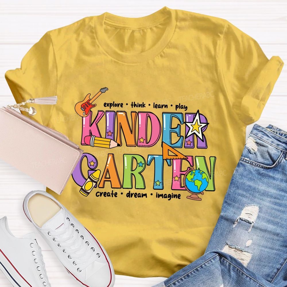 Personalized Grade Think Create Dream Teacher T-shirt