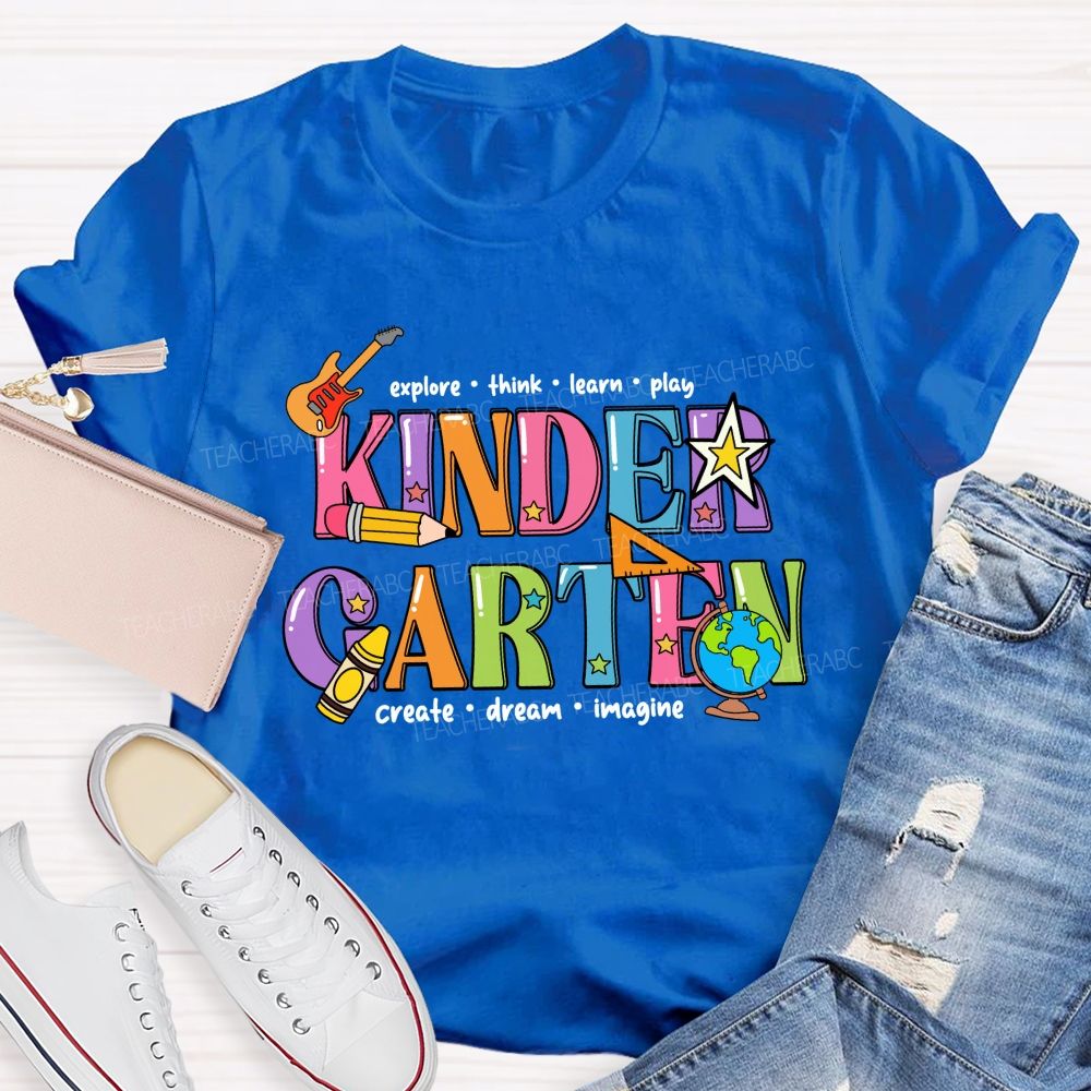 Personalized Grade Think Create Dream Teacher T-shirt