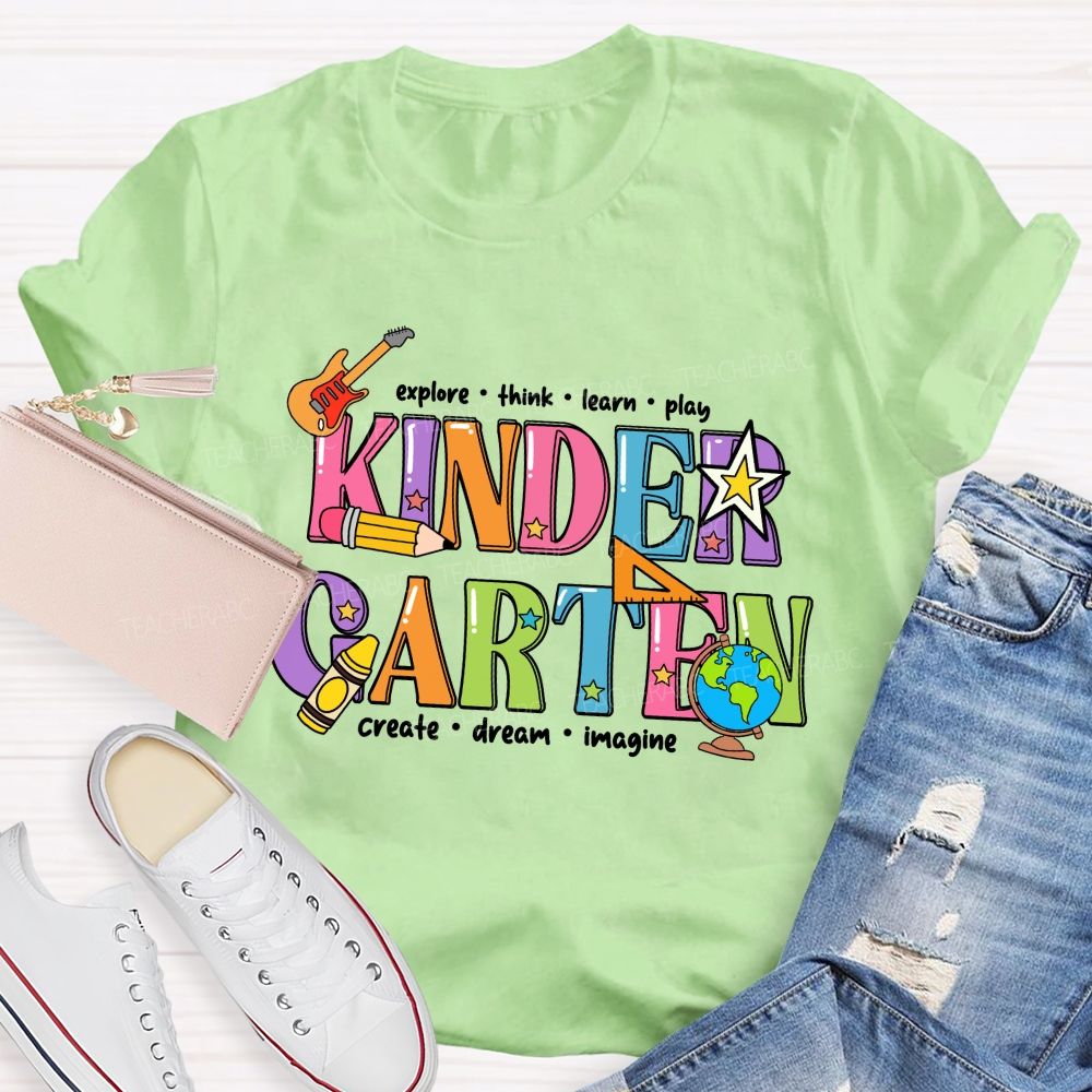 Personalized Grade Think Create Dream Teacher T-shirt