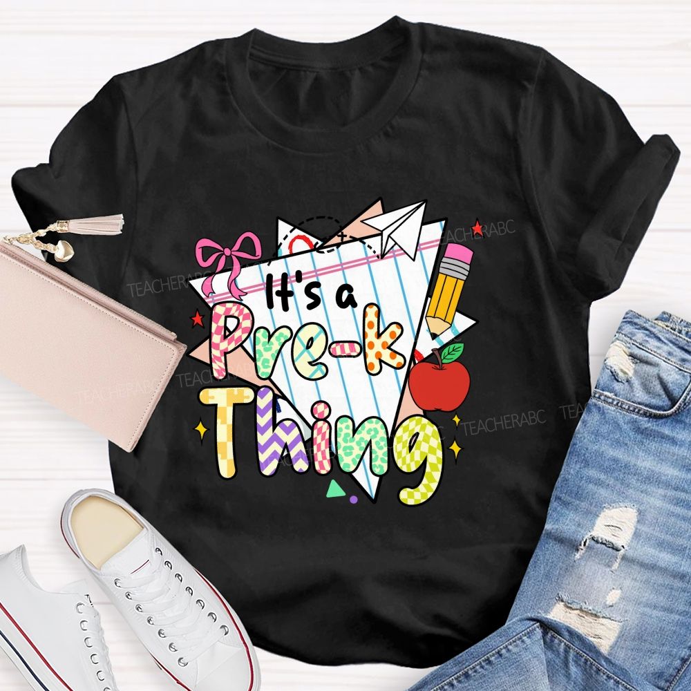 Personalized Grade It‘s A Pre-K Thing Teacher Apple T-Shirt