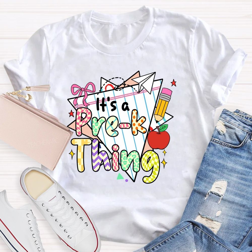 Personalized Grade It‘s A Pre-K Thing Teacher Apple T-Shirt