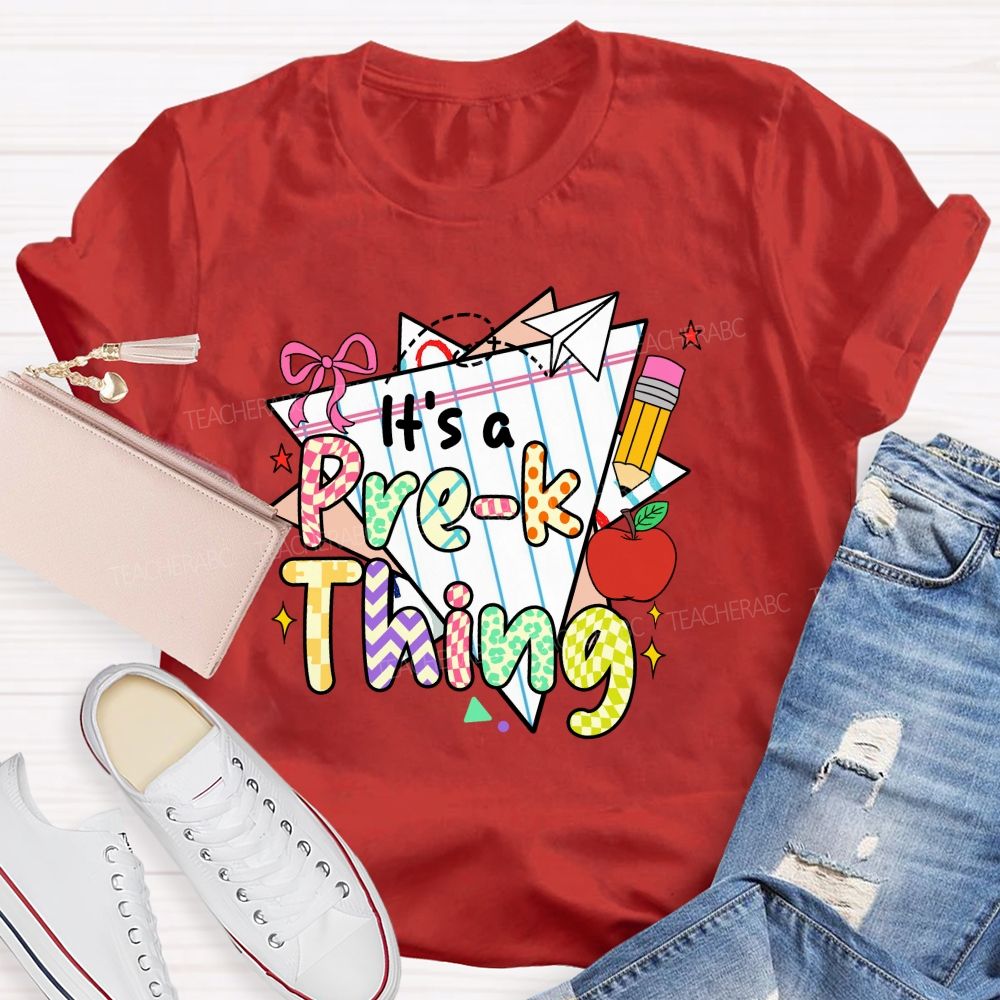 Personalized Grade It‘s A Pre-K Thing Teacher Apple T-Shirt