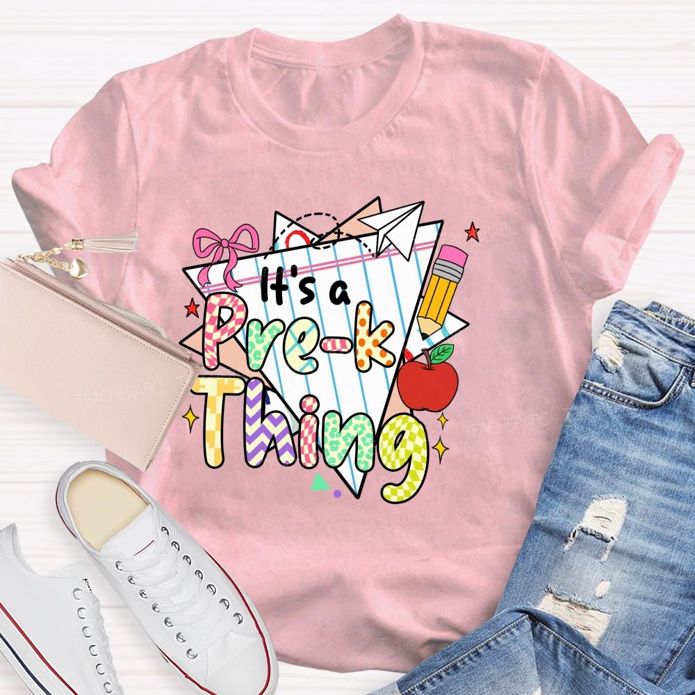 Personalized Grade It‘s A Pre-K Thing Teacher Apple T-Shirt