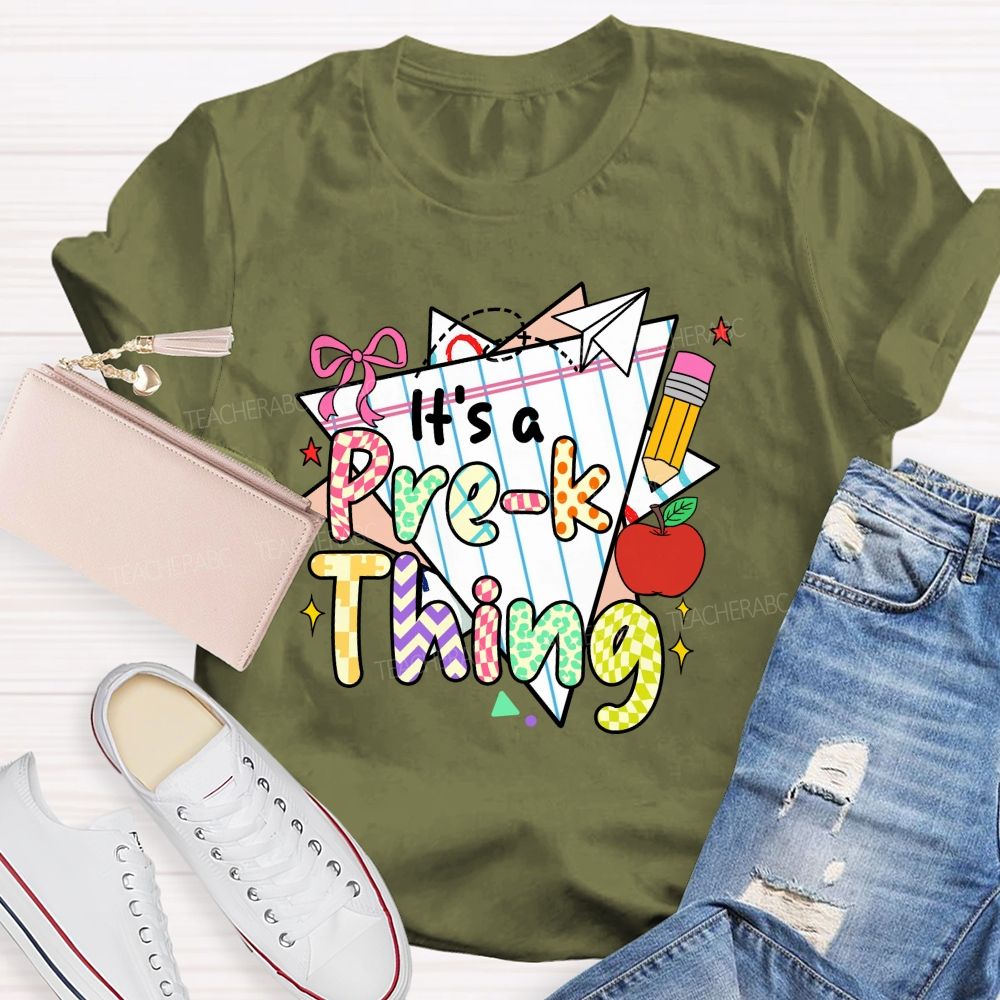 Personalized Grade It‘s A Pre-K Thing Teacher Apple T-Shirt